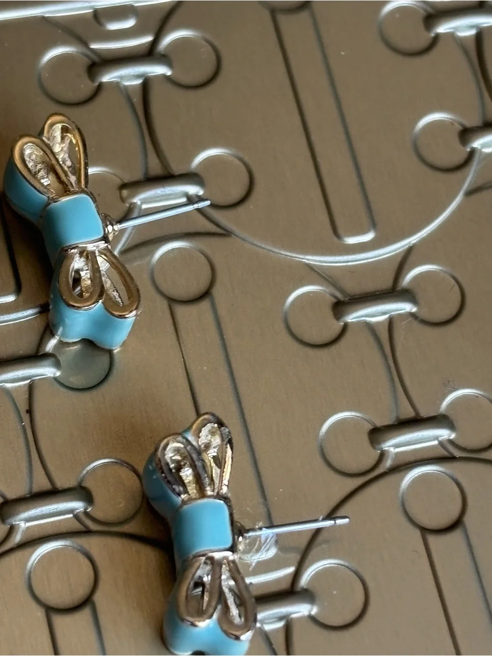 kate spade Mint and Gold Bow Stud Earrings - Women Jewelry